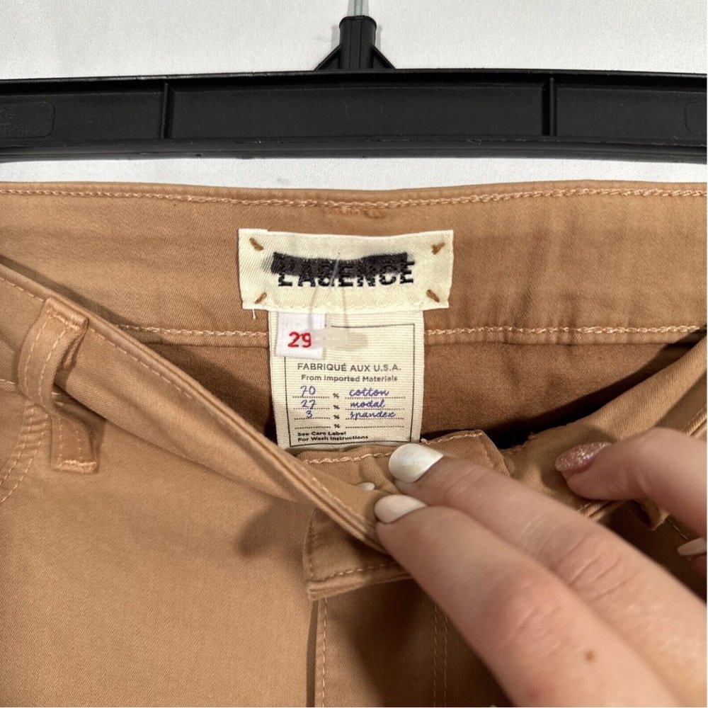 NEW $243 L'AGENCE [ 29 ] Margot Crop Skinny‎ Jeans In Camel Cream Tan - Picture 9 of 16